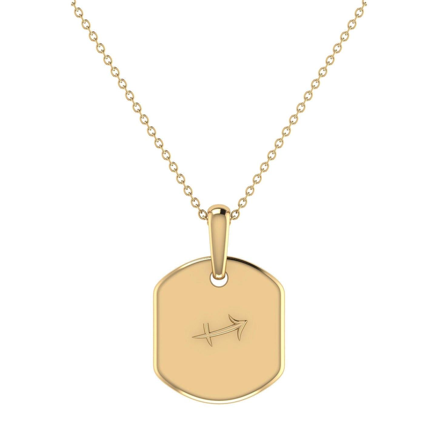 Sagittarius Archer Blue Topaz & Diamond Constellation Tag Pendant