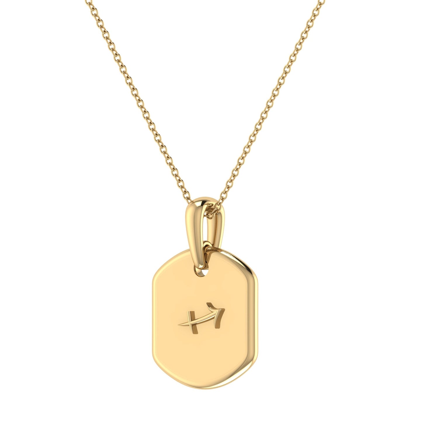 Sagittarius Archer Blue Topaz & Diamond Constellation Tag Pendant