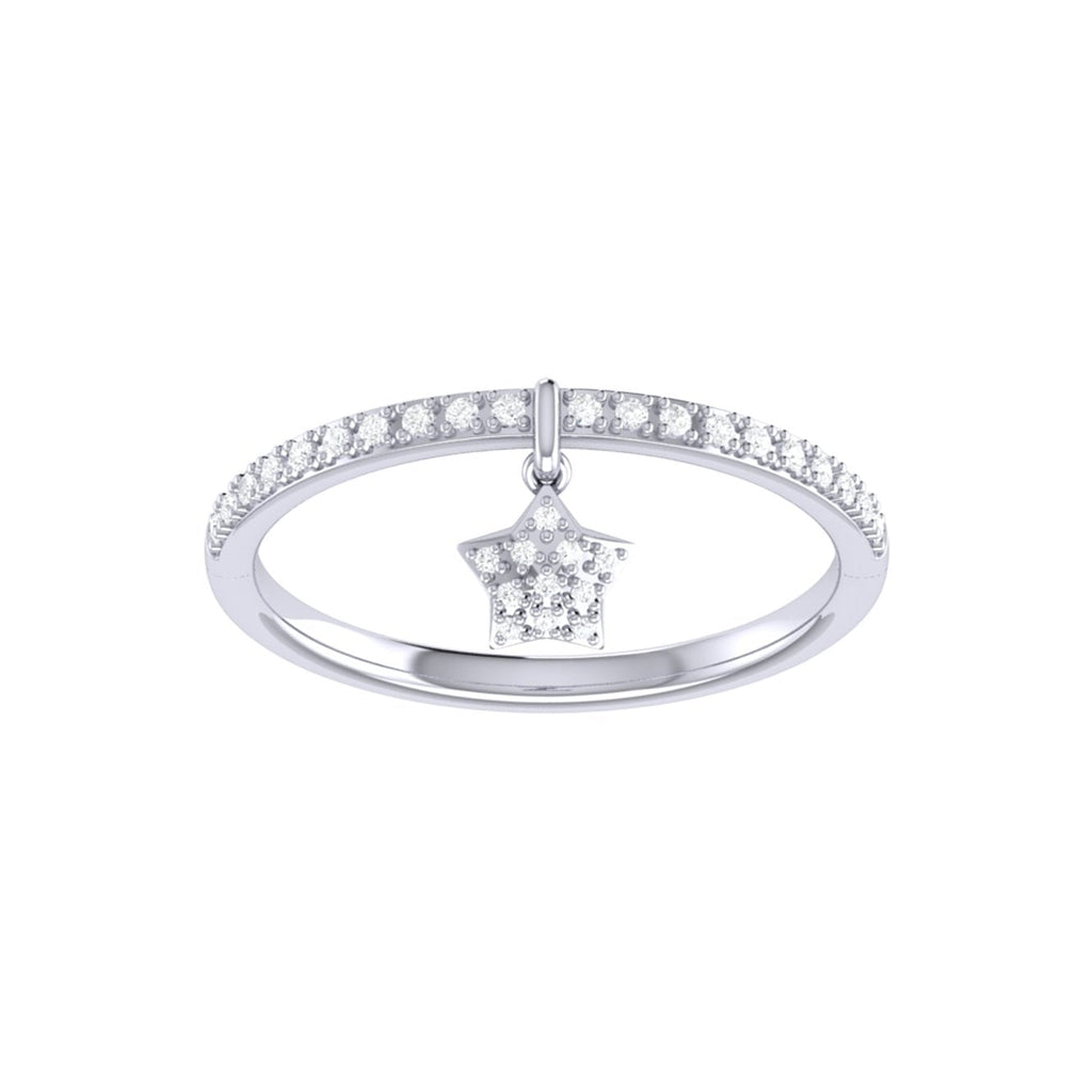 Starkissed Diamond Charm Ring in Sterling Silver