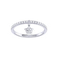 Starkissed Diamond Charm Ring in Sterling Silver