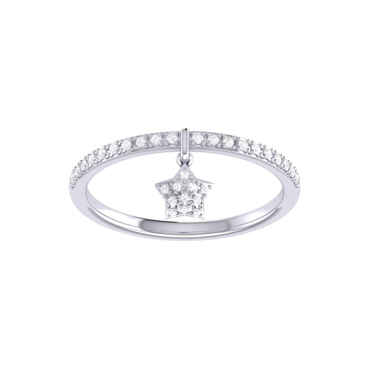 Starkissed Diamond Charm Ring in Sterling Silver