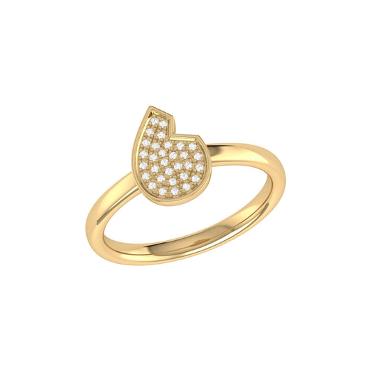 Street Cycle Open Teardrop Diamond Ring in 14K Yellow Gold Vermeil on