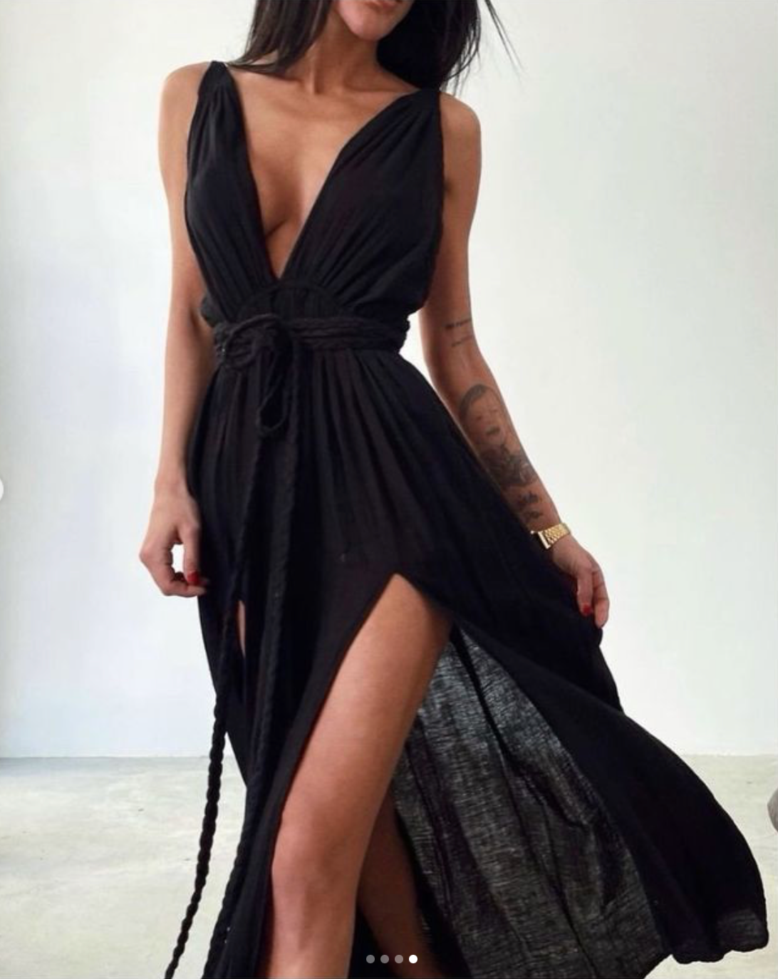 Black Organic Cotton Breathable Summer Maxi Dress