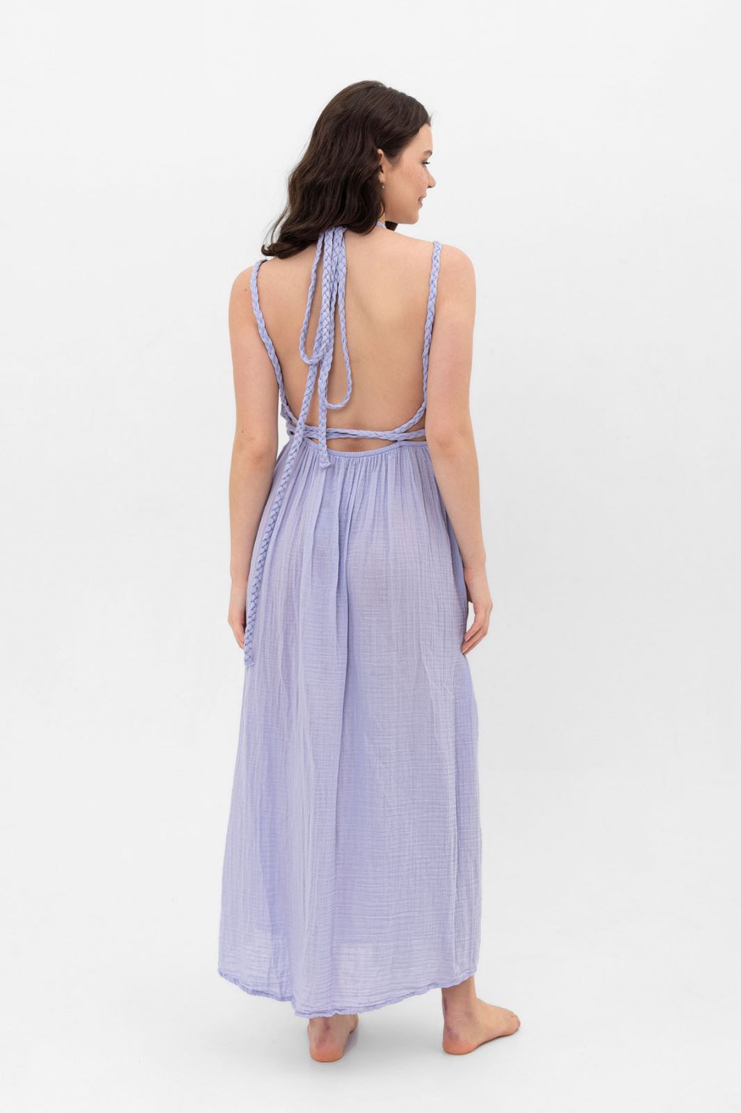 Black Organic Cotton Breathable Summer Maxi Dress