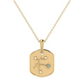Sagittarius Archer Blue Topaz & Diamond Constellation Tag Pendant