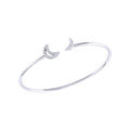 Date Night Double Crescent Adjustable Diamond Cuff in Sterling Silver