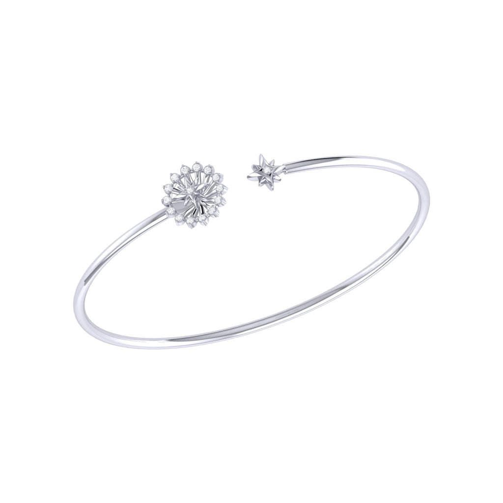 Starburst Adjustable Diamond Cuff in Sterling Silver