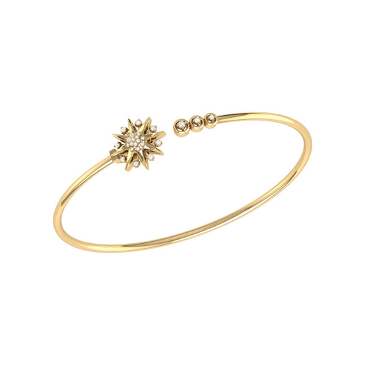 Supernova Star Adjustable Diamond Cuff in 14K Yellow Gold Vermeil on