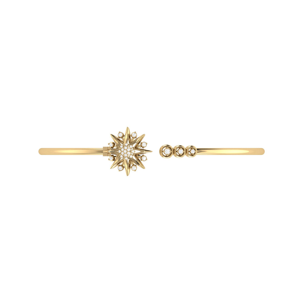 Supernova Star Adjustable Diamond Cuff in 14K Yellow Gold Vermeil on