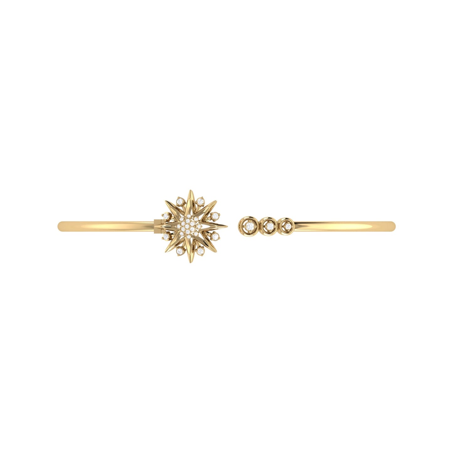 Supernova Star Adjustable Diamond Cuff in 14K Yellow Gold Vermeil on