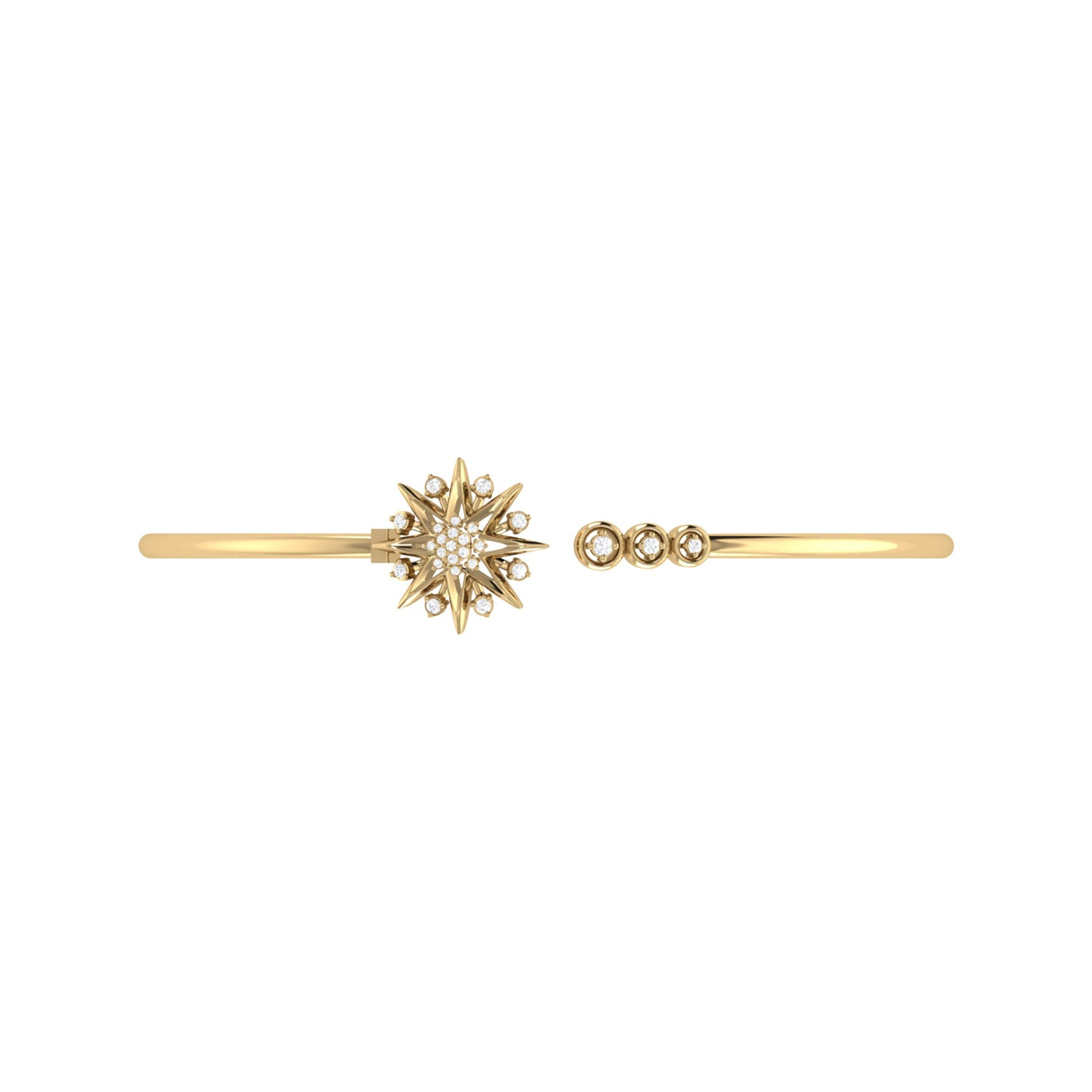Supernova Star Adjustable Diamond Cuff in 14K Yellow Gold Vermeil on