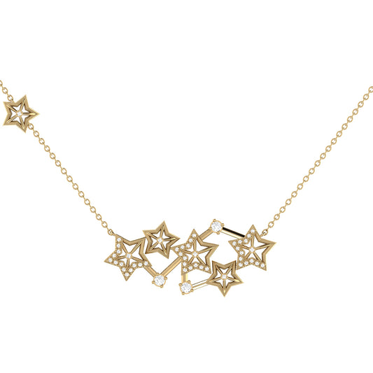Starburst Constellation Diamond Necklace in 14K Yellow Gold Vermeil on
