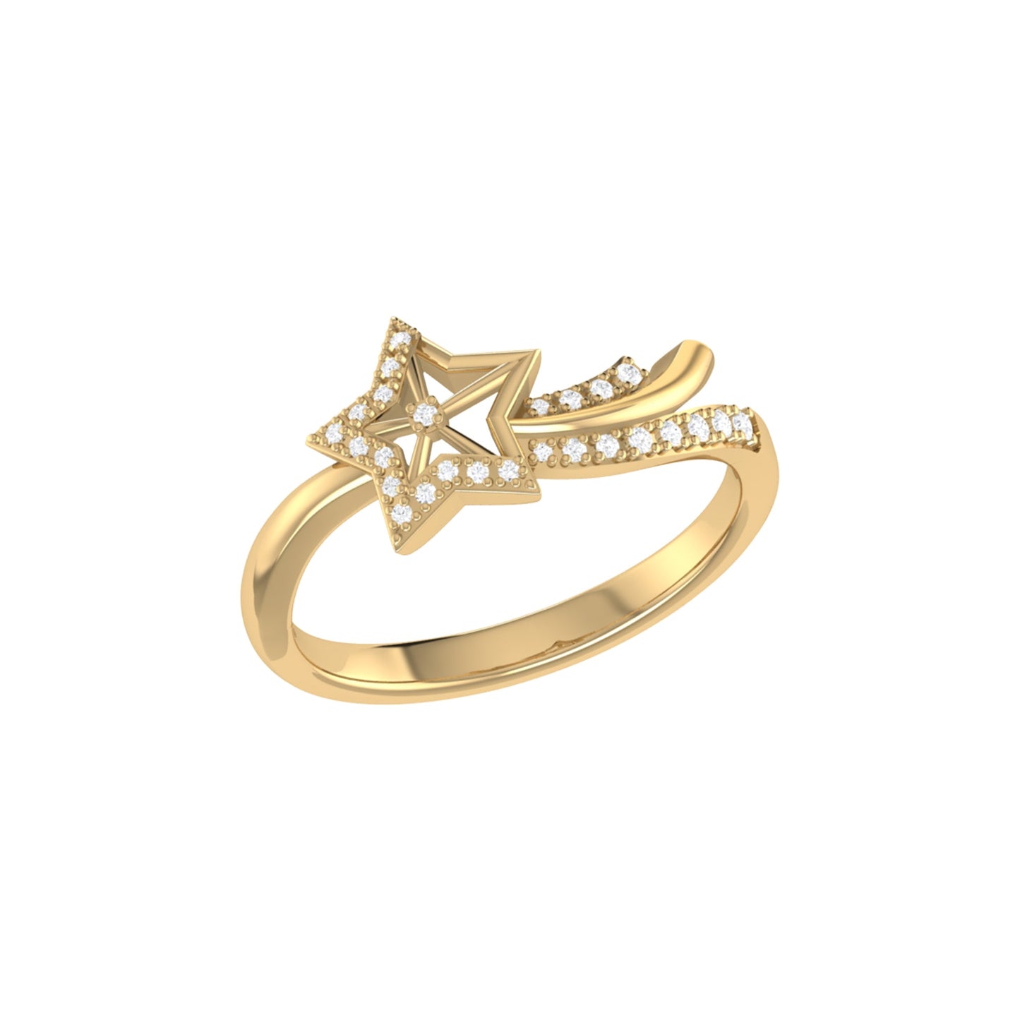 Shooting Star Sparkle Diamond Ring in 14K Gold Vermeil on Sterling