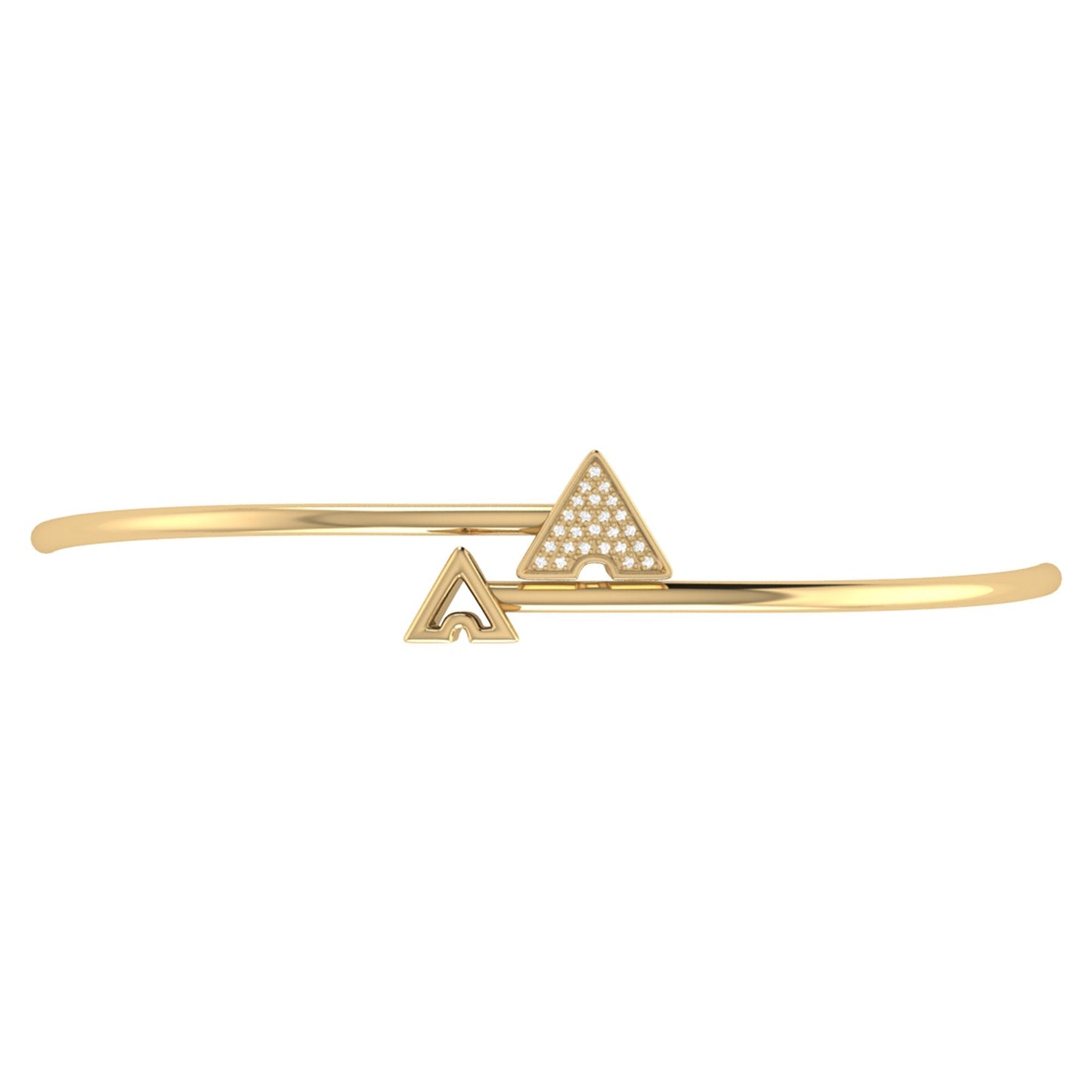 Skyscraper Triangle Roof Adjustable Diamond Bangle in 14K Yellow Gold