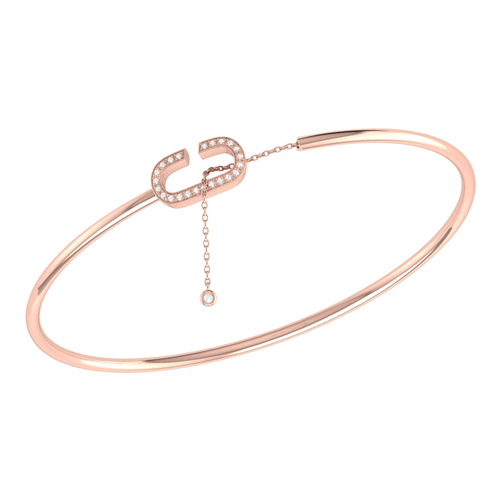Celia C Adjustable Diamond Cuff in 14K Rose Gold Vermeil on Sterling