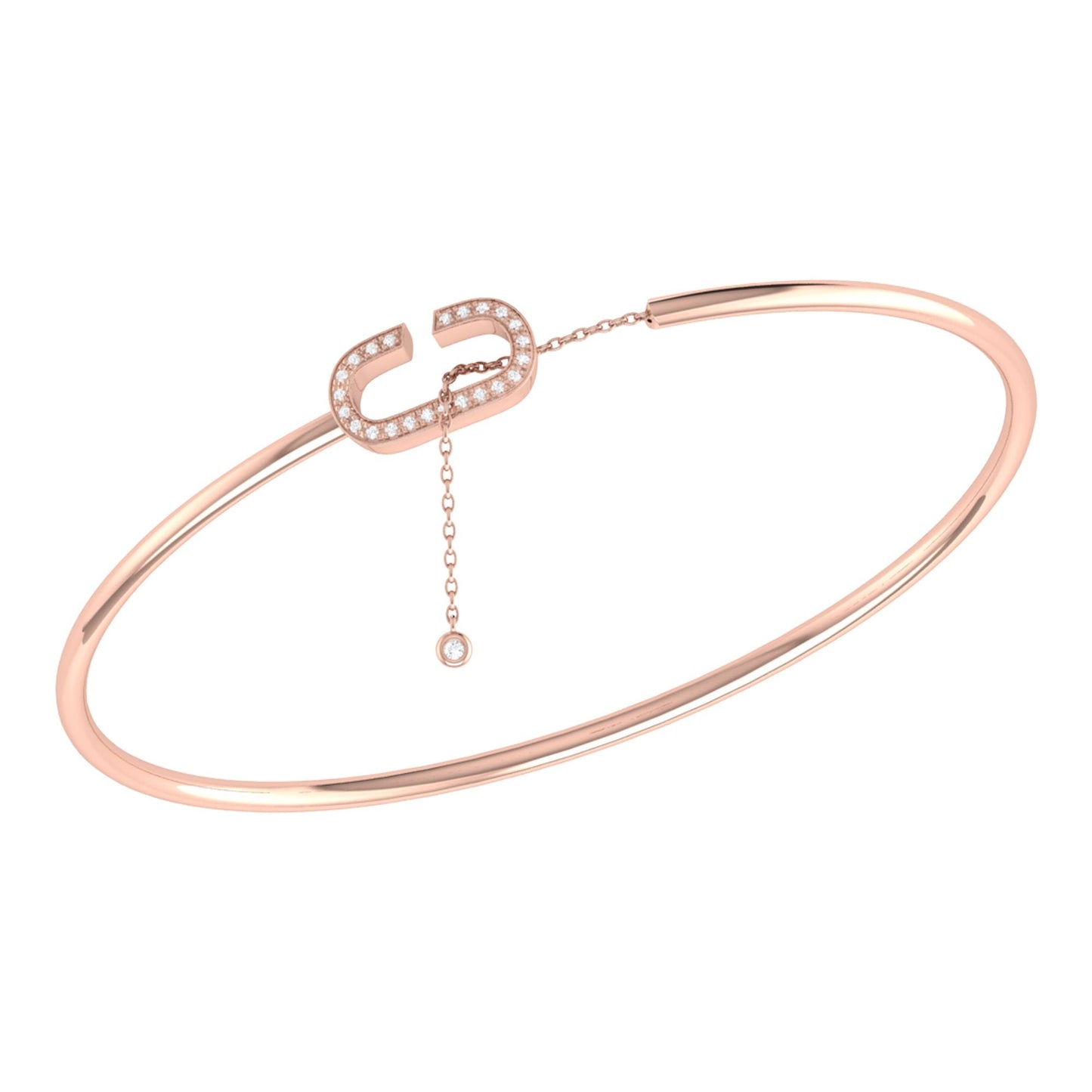 Celia C Adjustable Diamond Cuff in 14K Rose Gold Vermeil on Sterling