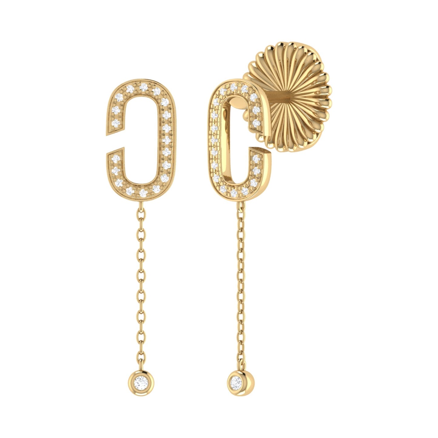Celia C Diamond Drop Earrings in 14K Yellow Gold Vermeil on Sterling