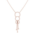 Chandelier Circle Trio Bolo Adjustable Diamond Lariat Necklace in 14K