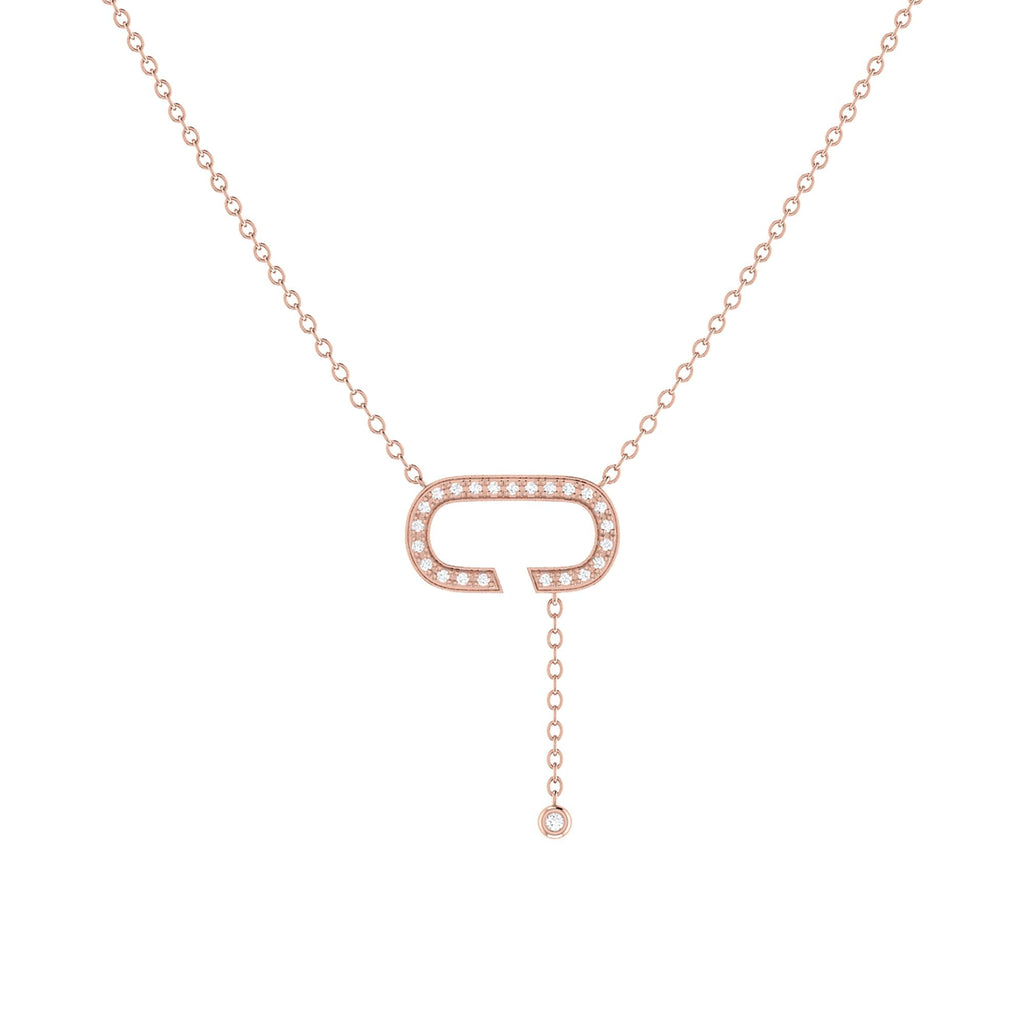 Celia C Bolo Adjustable Diamond Lariat Necklace in 14K Rose Gold