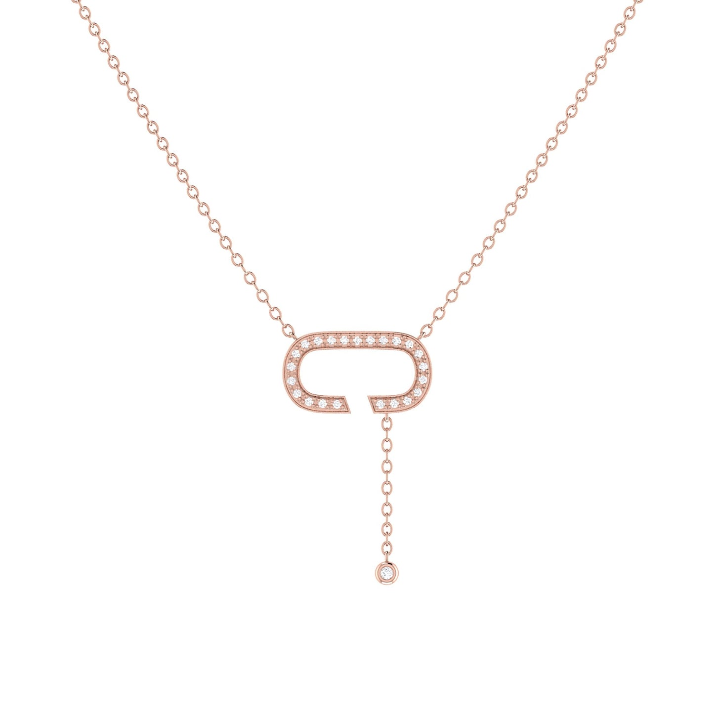 Celia C Bolo Adjustable Diamond Lariat Necklace in 14K Rose Gold
