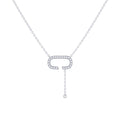 CELIA C BOLO ADJUSTABLE DIAMOND LARIAT NECKLACE IN STERLING SILVER