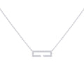 Swing Rectangle Diamond Necklace in Sterling Silver