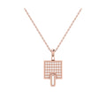 Sidewalk Square Diamond Pendant in 14K Rose Gold Vermeil on Sterling
