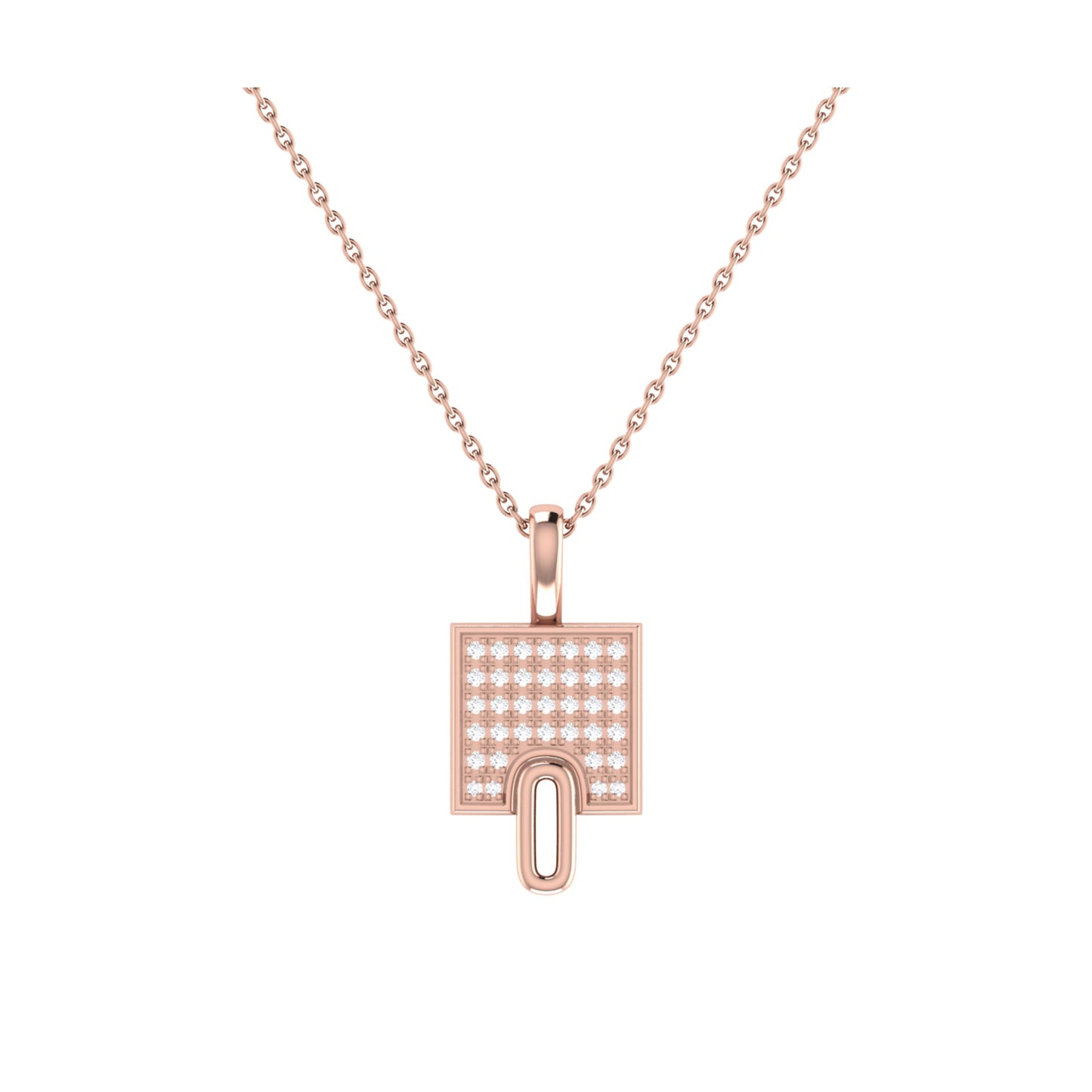 Sidewalk Square Diamond Pendant in 14K Rose Gold Vermeil on Sterling