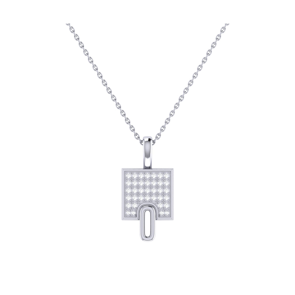 Sidewalk Square Diamond Pendant in Sterling Silver