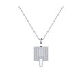 Sidewalk Square Diamond Pendant in Sterling Silver