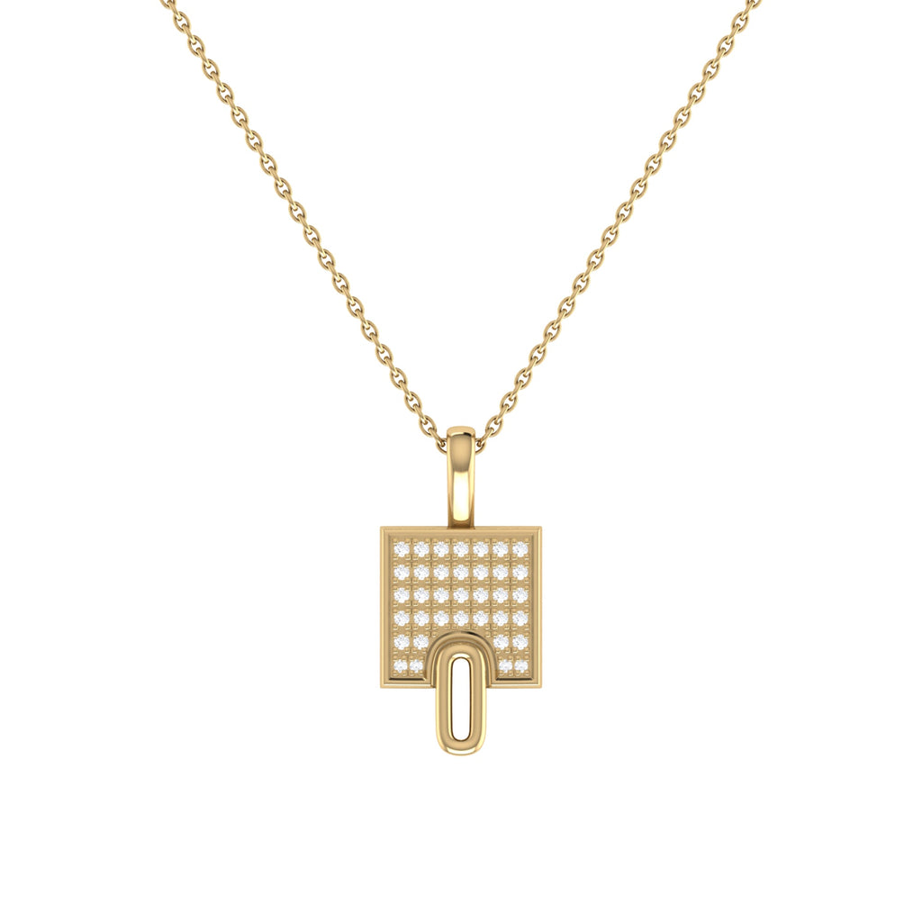 Sidewalk Square Diamond Pendant in 14K Yellow Gold Vermeil on Sterling