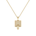 Sidewalk Square Diamond Pendant in 14K Yellow Gold Vermeil on Sterling