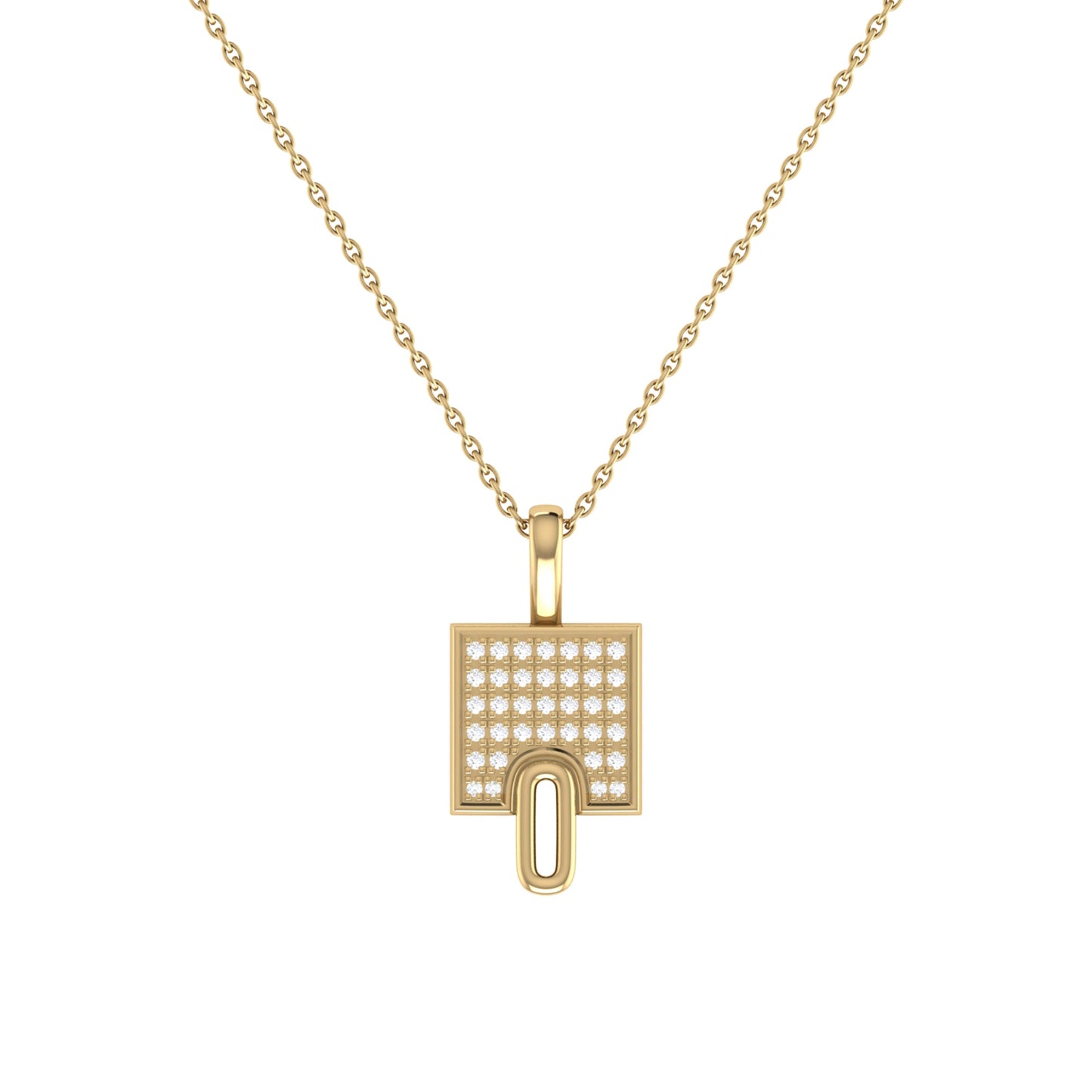 Sidewalk Square Diamond Pendant in 14K Yellow Gold Vermeil on Sterling