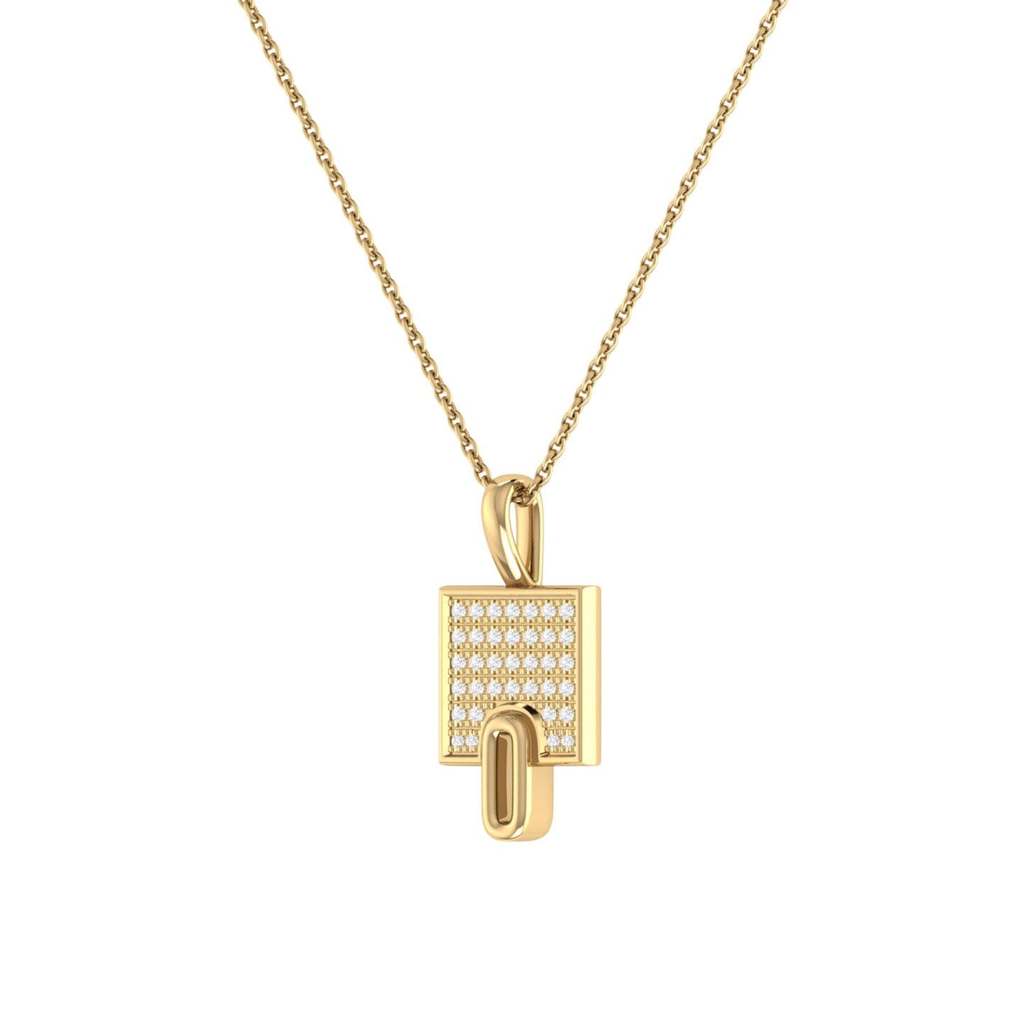 Sidewalk Square Diamond Pendant in 14K Yellow Gold Vermeil on Sterling