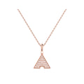 Skyscraper Triangle Diamond Pendant in 14K Rose Gold Vermeil on