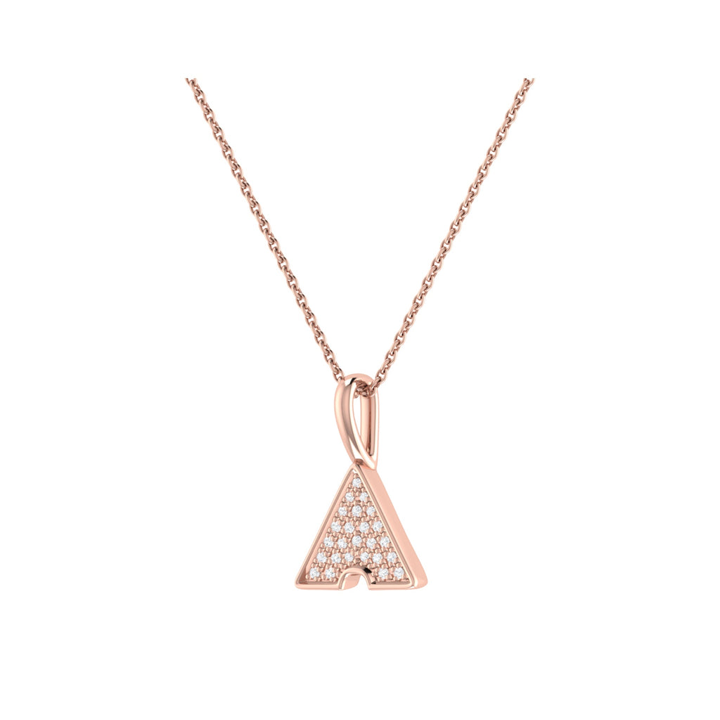 Skyscraper Triangle Diamond Pendant in 14K Rose Gold Vermeil on