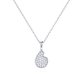 Street Cycle Open Teardrop Diamond Pendant in Sterling Silver