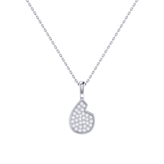 Street Cycle Open Teardrop Diamond Pendant in Sterling Silver