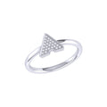Skyscraper Triangle Diamond Ring in Sterling Silver