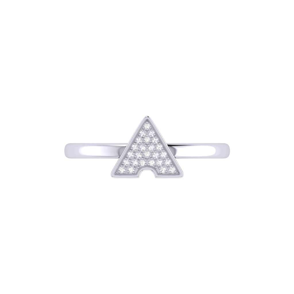 Skyscraper Triangle Diamond Ring in Sterling Silver