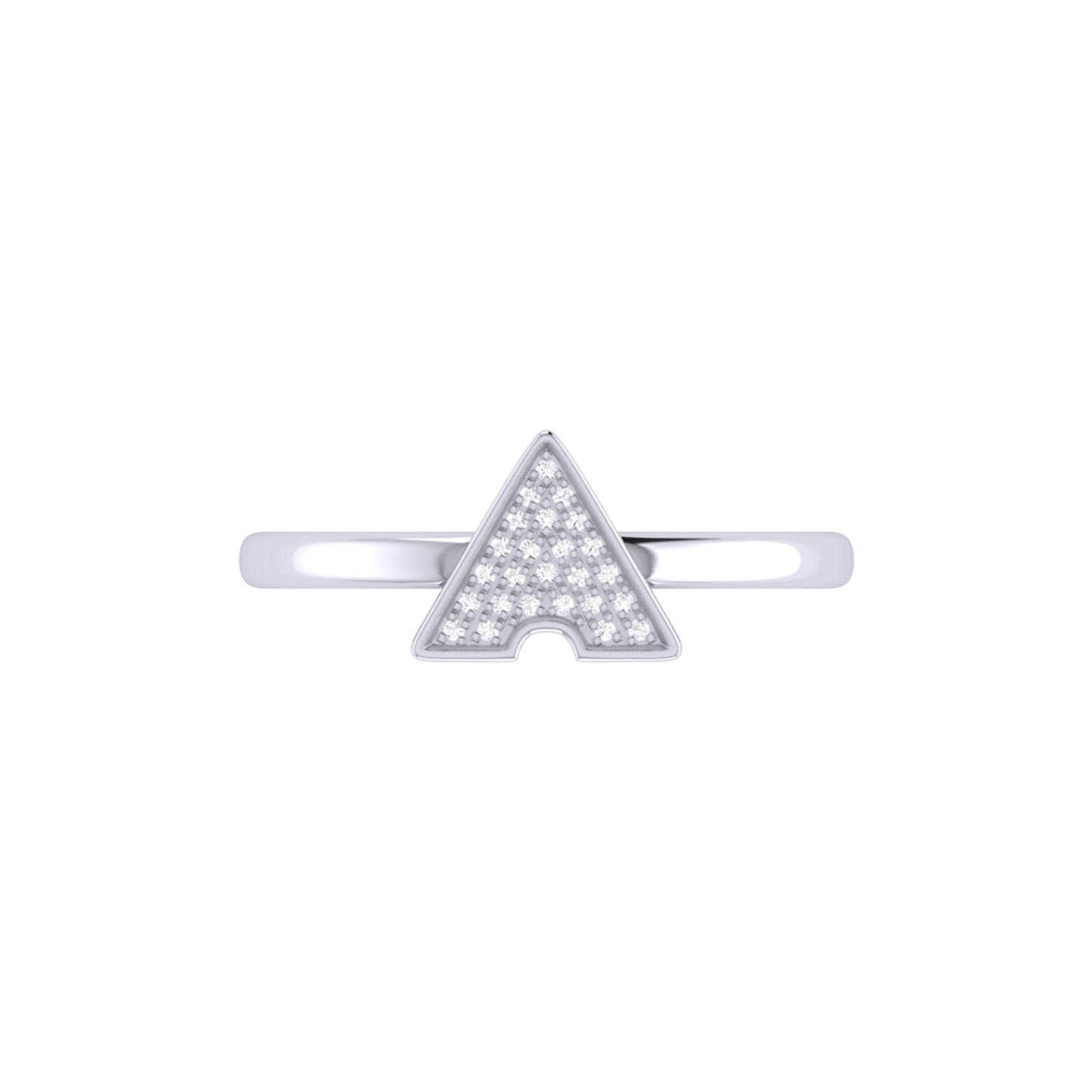 Skyscraper Triangle Diamond Ring in Sterling Silver