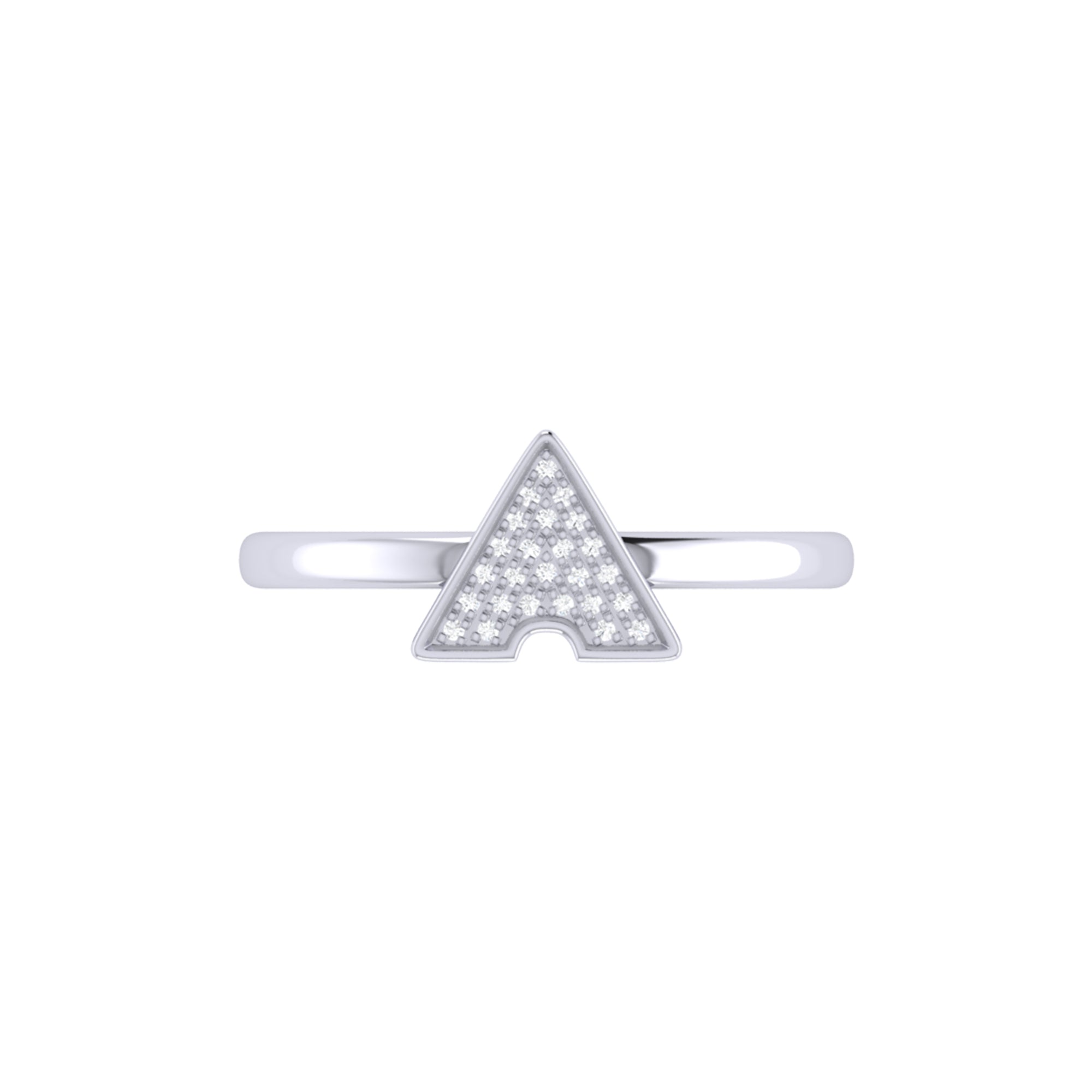 Skyscraper Triangle Diamond Ring in Sterling Silver