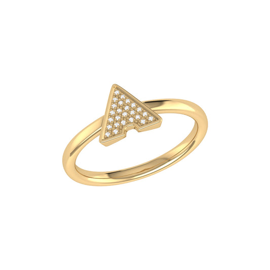 Skyscraper Triangle Diamond Ring in 14K Yellow Gold Vermeil on