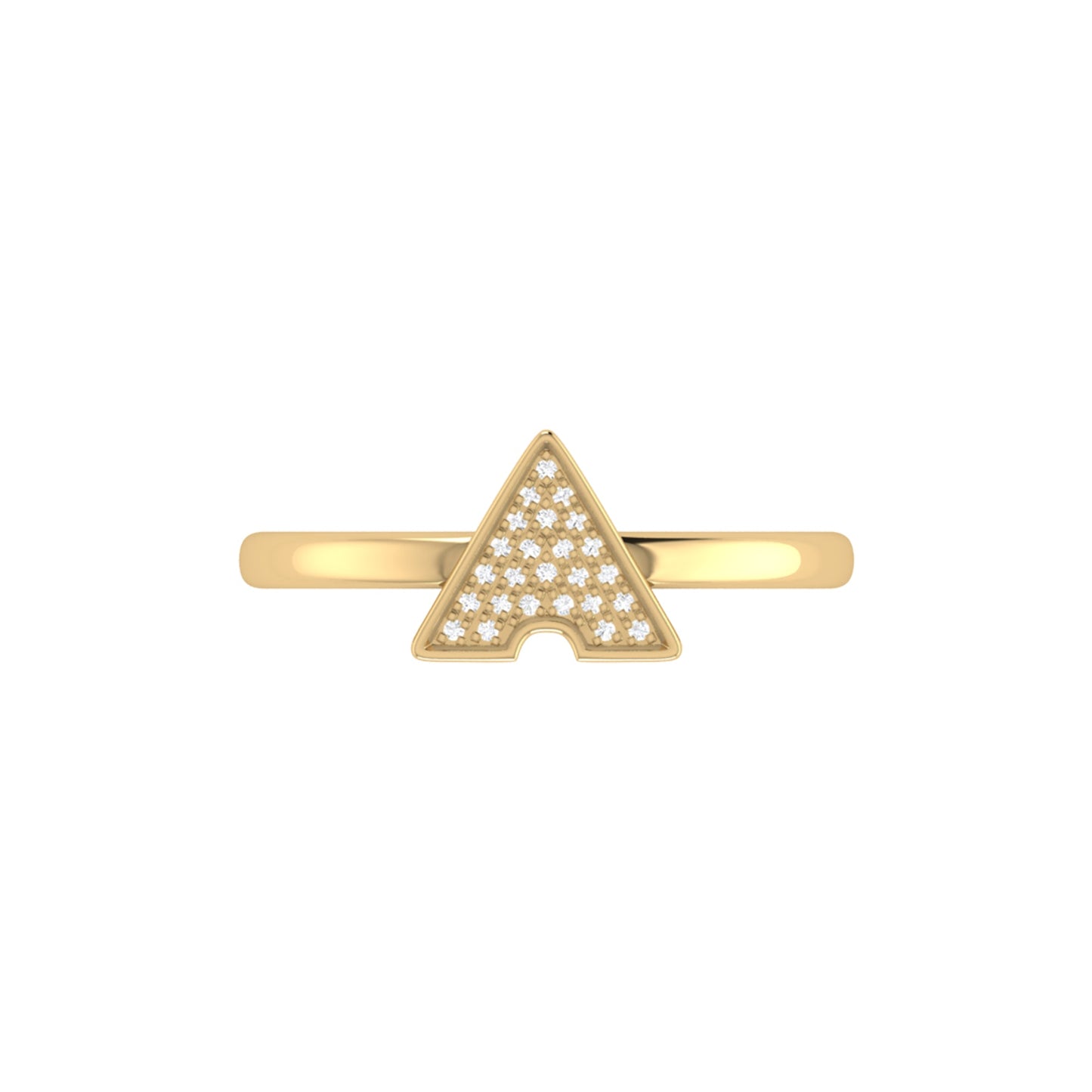 Skyscraper Triangle Diamond Ring in 14K Yellow Gold Vermeil on