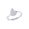 Street Cycle Open Teardrop Diamond Ring in Sterling Silver