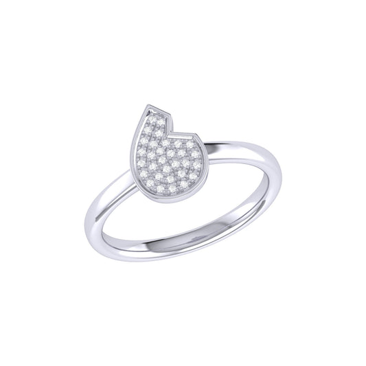 Street Cycle Open Teardrop Diamond Ring in Sterling Silver