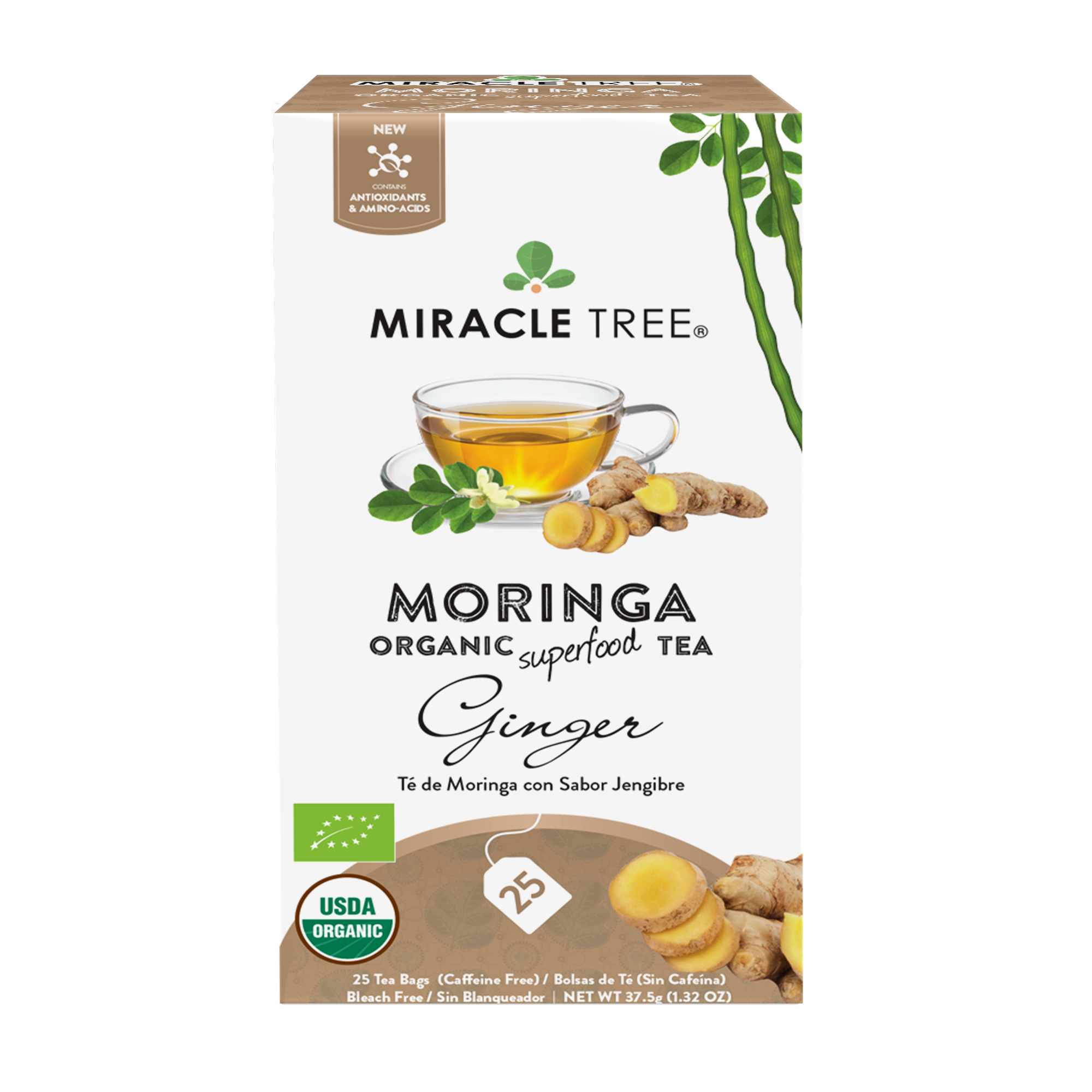 Miracle Tree's Organic Moringa Tea, Ginger